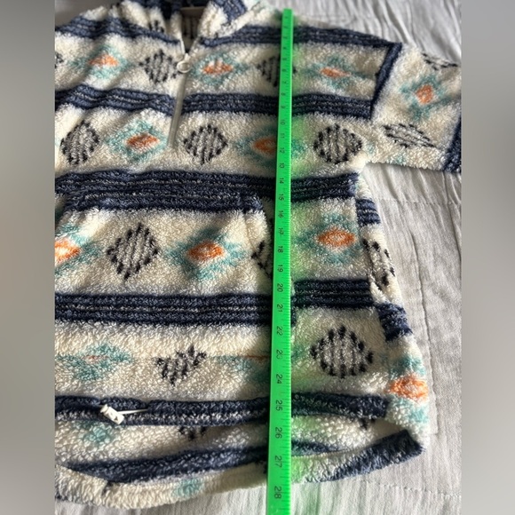 SO Womens Fleece Quarter Zip XS Western Print - Picture 6 of 8